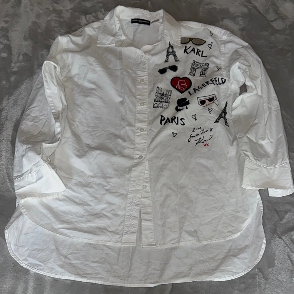 Karl Lagerfeld Signature Button Down - Picture 2 of 7
